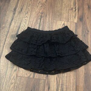 Girls Justice Skort  Black Lace Tiered Skort